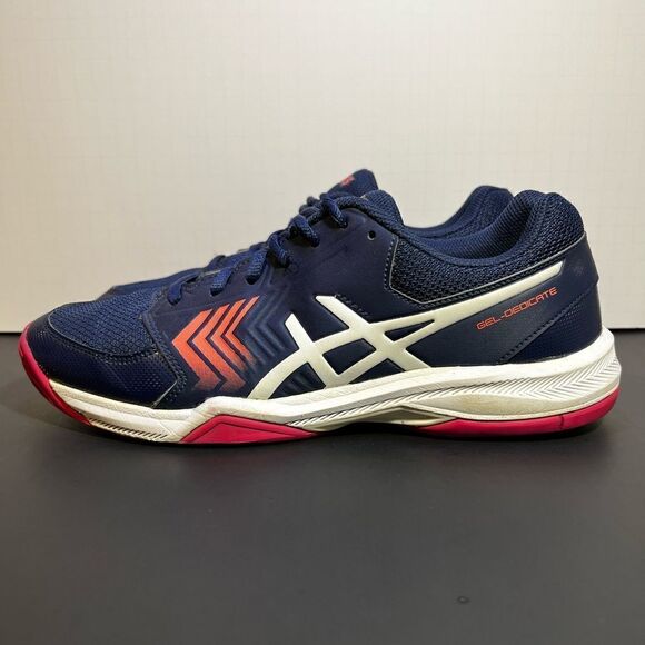 Womens ASICS Gel Dedicate 5 Navy Blue Running Shoes / Size 10 - Picture 2 of 10